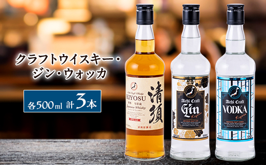愛知クラフトウイスキー　愛知クラフトジン　愛知クラフトウォッカ　3本セット【1124300】