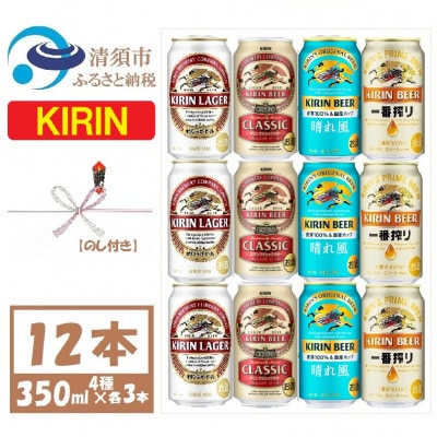 【のし付】キリン ビール 4種12本 飲み比べ 350ml×12本【1755740】