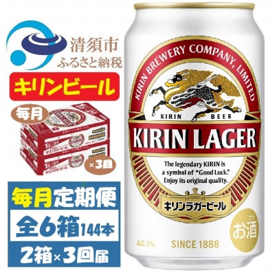 【毎月定期便】キリンビール ラガー350ml 2ケース(48本)全3回【4061957】