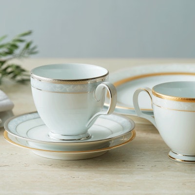 ノリタケ【ハンプシャープラチナ】カップ&ソーサー【1637902】