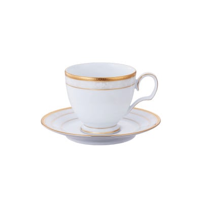 ノリタケ【ハンプシャーゴールド&プラチナ】カップ&ソーサーペア(金・銀)【1637897】