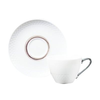 ノリタケ【アミ】カップ&ソーサー(銀)【1637944】