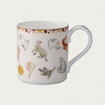 ノリタケ【コレクターズマグカップ】猫(ピンク)【1645285】