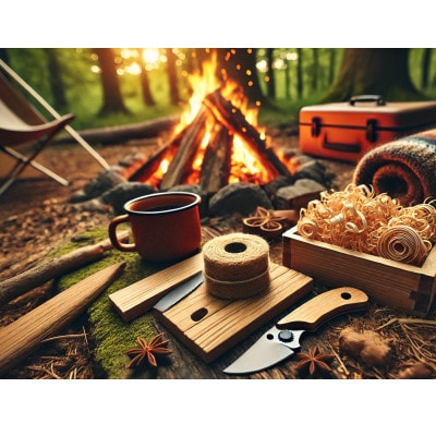 槍鉋仕上げの鉋屑から生まれた地球に優しい【ひのき】の着火材　〜キャンプに最適な自然素材〜【1599033】