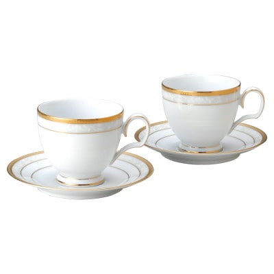 ノリタケ【ハンプシャーゴールド】カップ&ソーサーペア【1637887】