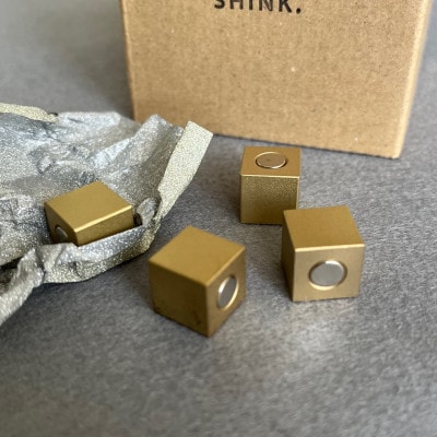 真鍮マグネットキューブ 【CUBE】 4個【配送不可地域：沖縄県】【1660526】