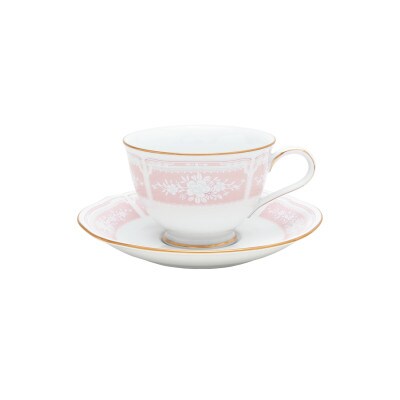 ノリタケ【レースウッドゴールド】カップ&ソーサー(ピンク)【1637789】