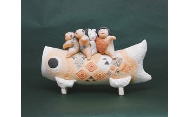 空から/こいのぼり 子供の日 陶芸 置物 愛知県