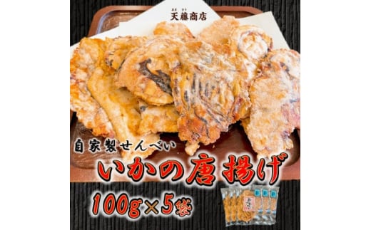 訳あり いか 唐揚げ せんべい 100g × 5袋 自家製 ミネラル 天然 塩 小分け からあげ われせん 不揃い 愛知県 南知多町 煎餅 シママース 人気 おすすめ