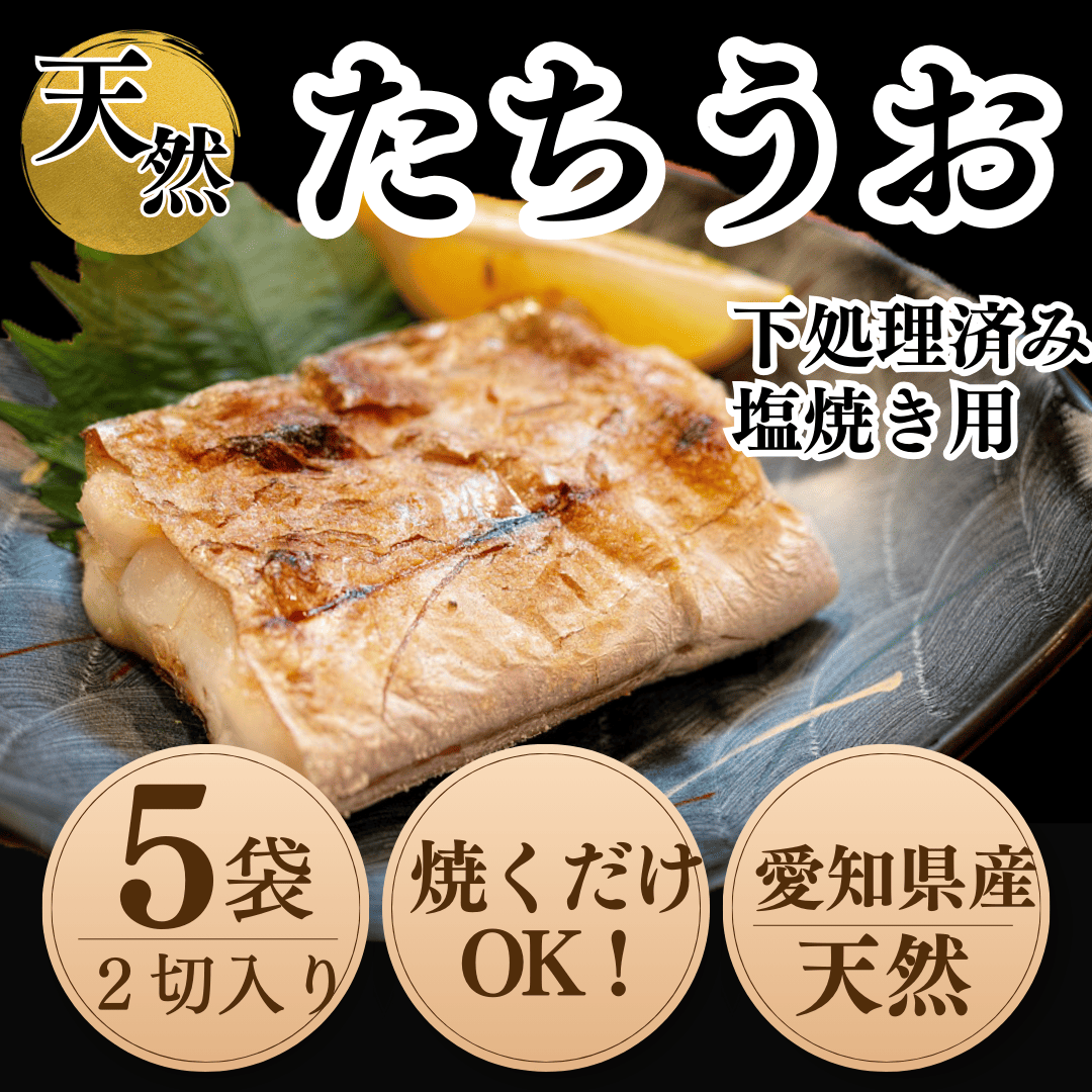 【南知多漁港直送】天然太刀魚 塩焼き用 2切×5袋セット〈下処理済・急速冷凍〉岬だより