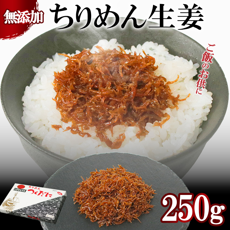 ちりめん 生姜 250g 冷凍 無添加 しらす 佃煮  しらす ごはん 米 おつまみ しらす しらすごはん お茶漬け おにぎり 海鮮 小魚 丼 お弁当 朝食 しらすおにぎり こめ 南知多町産しらす 魚 新鮮しらす おかず 海産物 さかな しらす 海の幸 愛知県産 南知多町産 しらす 人気 おすすめ つくだ煮南知多町 つくだ煮愛知県 愛知県 南知多町