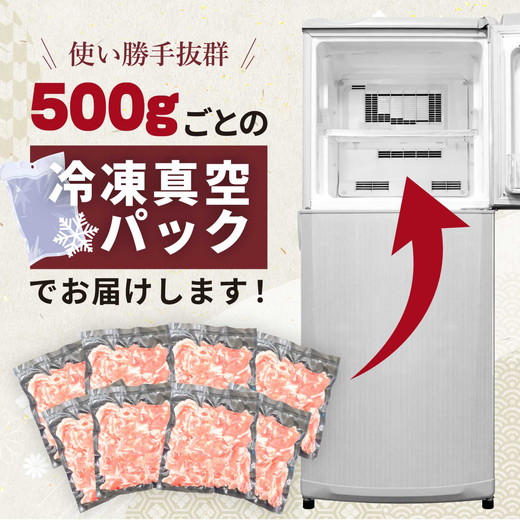 国産豚肉 小分け 小間 切り落とし4kg 500g8パック 真空 個包装 冷凍 新鮮 精肉店 肉屋 直送 厳選　知多豚 レシピ 炒め おかず