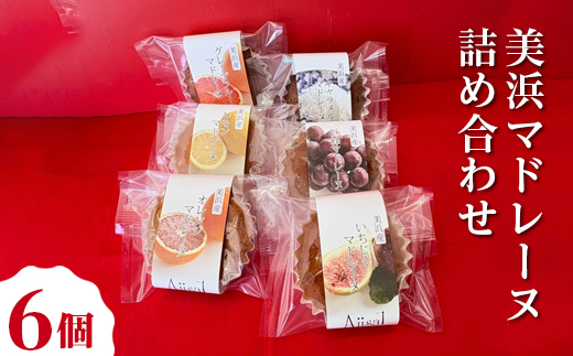 美浜マドレーヌ詰め合わせ　6個 ｜ マドレーヌ おためし お試し 焼き菓子 洋菓子 おやつ お菓子 おかし スイーツ おすすめ 人気 詰め合わせ セット 贈り物 プレゼント ギフト 愛知県 美浜町