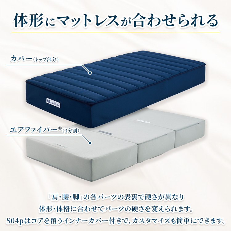 エアウィーヴ ベッドマットレス S04p ダブル｜airweave おすすめ マットレス 寝具 睡眠 快眠 ベッドマットレス