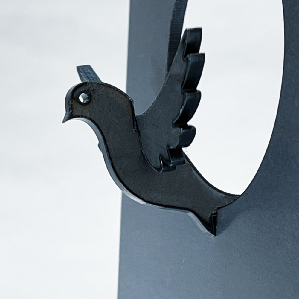 GRAVIRoN Bird Clock ハト 酸洗鉄（置き時計）195×85×92mm 390g 時計