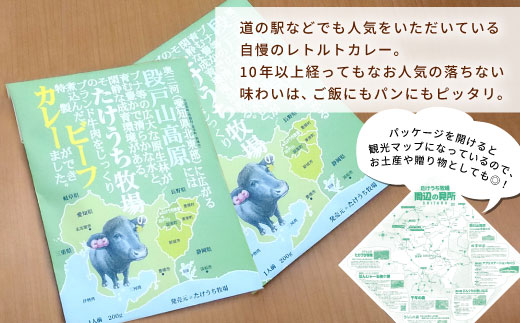 お肉ごろっと入った！たけうち牧場のビーフカレー お試し 1個 国産牛 ご当地カレー カレー 中辛 ブランド牛カレー レトルトカレー スパイス 段戸牛カレー  -217