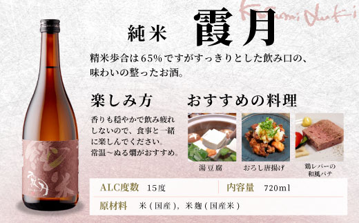 蓬莱泉 ほうらいせん 純米 「霞月」 720ml 辛口 15％ お酒 日本酒 酒 純米酒 コメ 米 お米 アルコール おすすめ お取り寄せ プレゼント 贈答 贈り物 ご自宅用 宅飲み 愛知県 設楽町 霞月 関谷醸造 -132