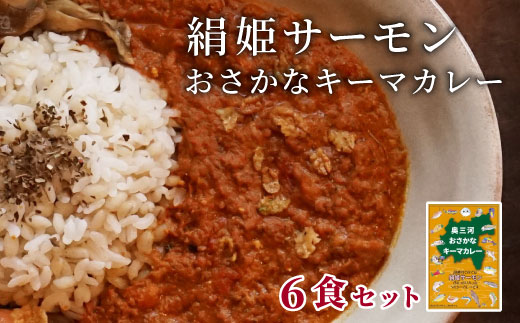 絹姫サーモン 奥三河おさかなキーマカレー ６個セット カレー ご当地カレー レトルトカレー 珍しいカレー 魚カレー 魚 サーモン サーモンカレー レトルトカレー インスタントカレー 鮭 常温 食品 非常食 贈り物 キーマカレー 道の駅 したら 設楽町 -009