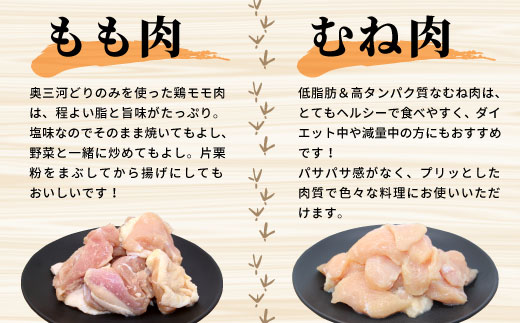 奥三河どり使用！ 田口塩鶏 国産 若鶏味付け肉 2種セット 1kg（もも肉250g×2・むね肉250g×2）もも肉 むね肉 塩ダレ 味付け肉 鶏肉 鶏 肉 キャンプ バーベキュー 味付け肉 大容量 手軽 焼くだけ 地鶏 焼肉 焼き鳥 -170