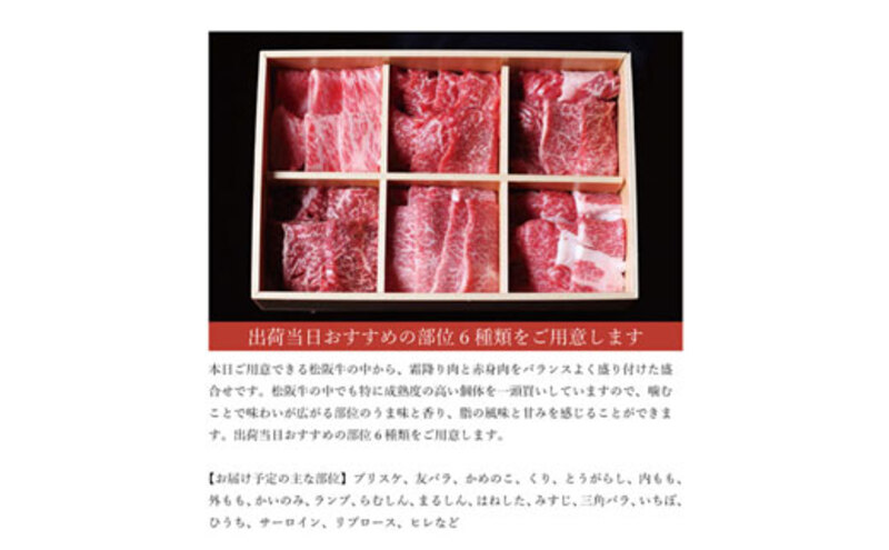 松阪牛 おまかせ6種 焼肉 600g [ おすすめ 食べ比べ 牛肉 松阪牛 高級 和牛 焼肉 BBQ バーベキュー 牛 肉 ブランド牛 黒毛和牛 松阪 人気 グルメ お取り寄せ 日本三大和牛 誕生日 お祝い ご馳走 贅沢 ] お肉 