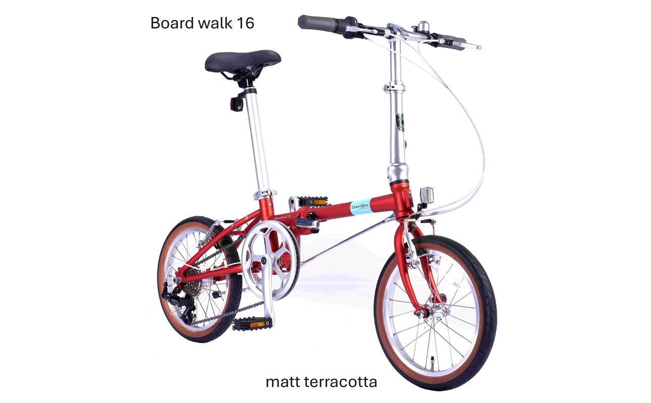DAHON 折りたたみ自転車 Boardwalk 16インチ コンパクト SHIMANO7段変速 軽量 Matt Terracotta マットテラコッタ 街乗り 通勤 通学｜武田産業 ダホン フォールディングバイク 人気返礼品 ボードウォーク16 三重県 四日市市 ふるさと納税