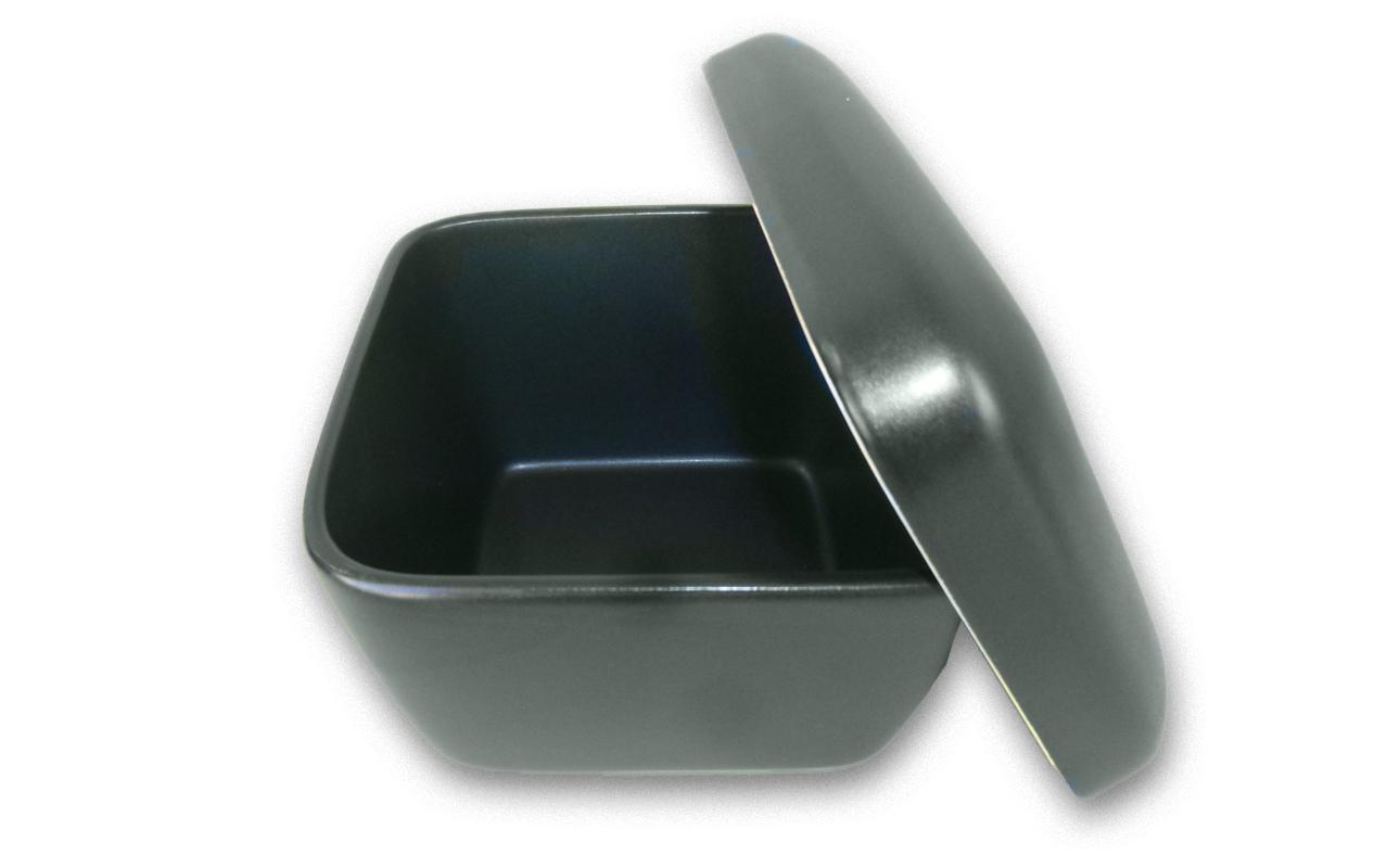 【萬古焼（ばんこやき）】角型おひつ器 黒釉（大）ばんこの里会館【おひつ ごはん ご飯 陶器 冷蔵庫 レンジ 保温  2合 三重県 四日市市 四日市 四日市市ふるさと納税】