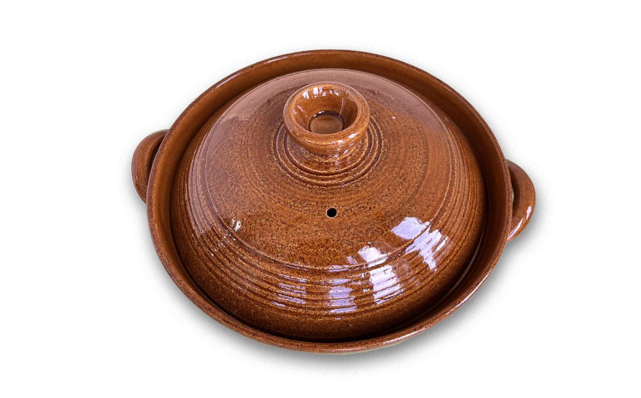 【萬古焼（ばんこやき）】飴釉こま筋 ９号炊き上手土鍋 ばんこの里会館【吹きこぼれない 吹きこぼれ防止 吹きこぼれしにくい  土鍋 9号 三重県 四日市市 四日市 四日市市ふるさと納税】