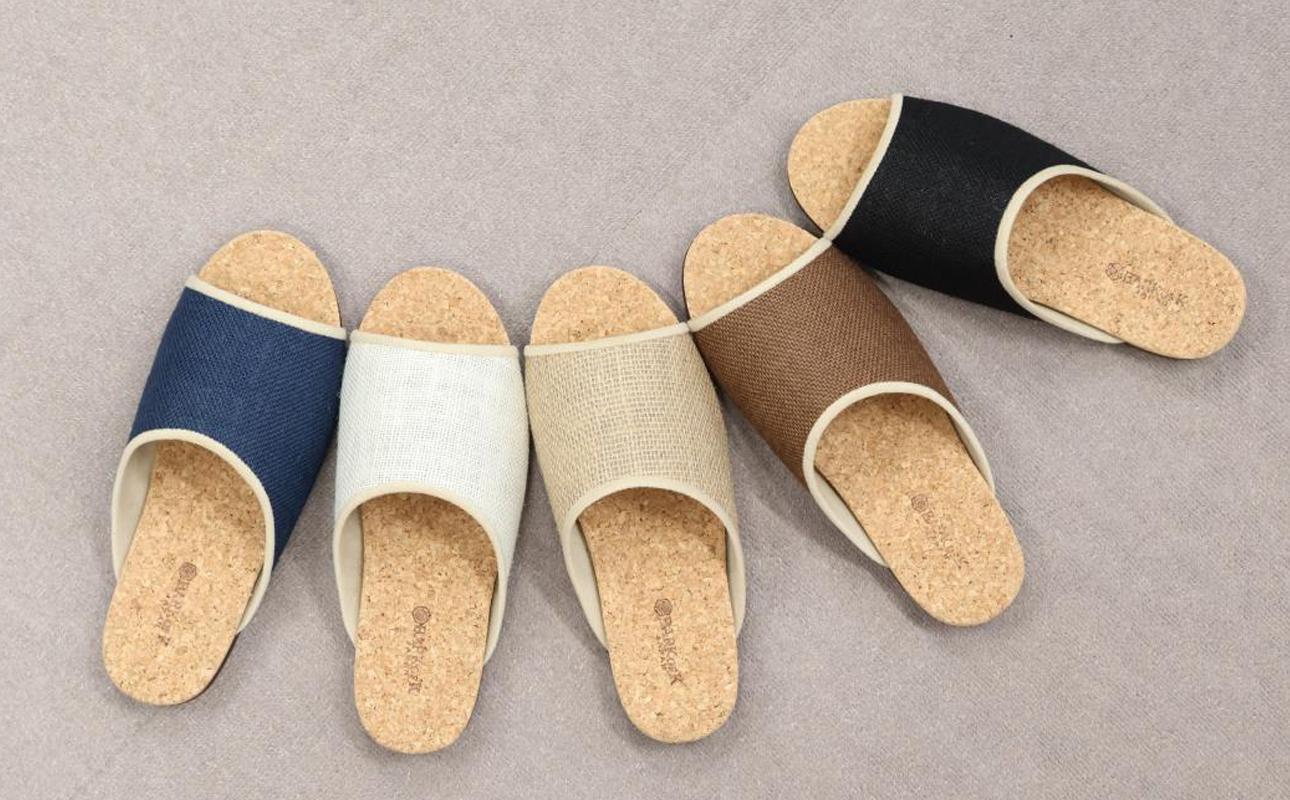 ルームシューズの理想形。天然素材、静音性、高反発クッションで足にやさしい、コルクでむれにくい、綿や麻の素材で、春夏らしいデザイン。「バークオブケイ」コルクルームシューズ爽（Made in Japanの高品質）（春夏デザインバージョン）3Lサイズ(29.5cm)  カラー：藍 2足セット【スリッパ、室内履き、シューズ、靴、リビング、ビジネス、インテリア、三重県、四日市市、ふるさと納税】