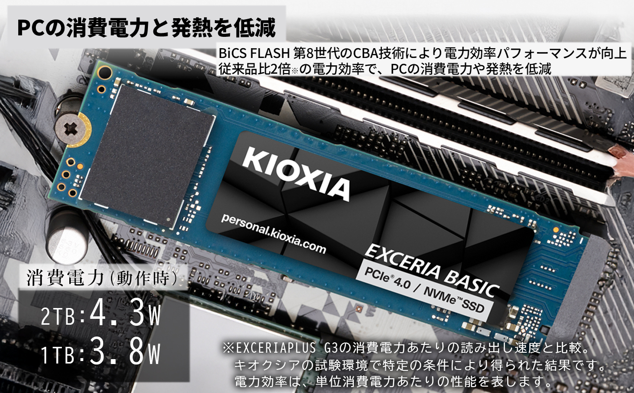 繧ュ繧ェ繧ッ繧キ繧「シKIOXIAシ臼CIe氛ャ Gen4x4 蜀阡オSSD EXCERIA BASIC 2TB NVMe M.2 Type2280
