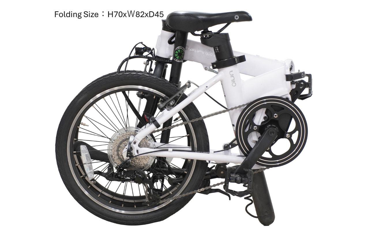 DAHON 電動アシスト折りたたみ自転車 UNIO 20インチ 9段変速 ミッドシップモーター White Lily （ホワイトリリー） 長距離対応 通勤 通学 e-bike 電動自転車｜武田産業 ダホン ユニオ フォールディングバイク 人気返礼品 折りたたみ式自転車 三重県 四日市市 ふるさと納税