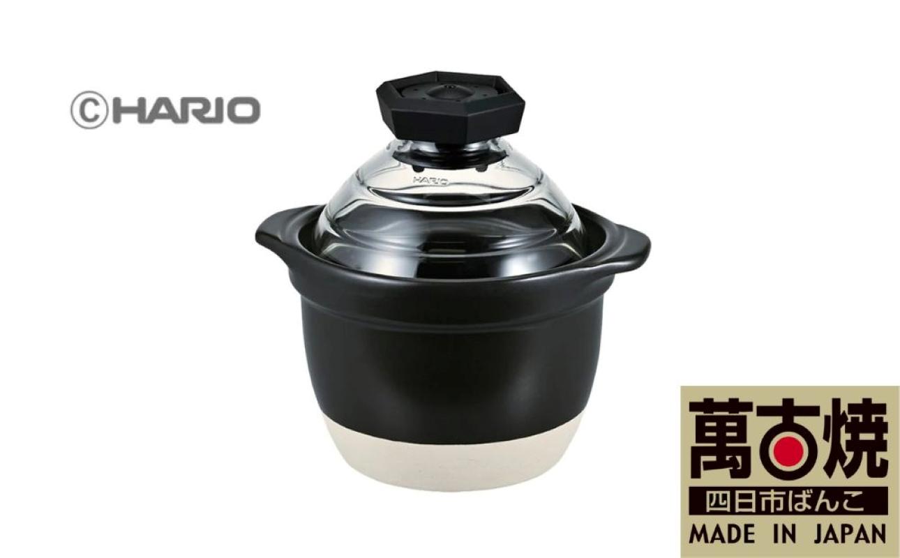 【萬古焼（ばんこやき）】フタがガラスのご飯釜1〜2合炊き 令和7年モデル せんが陶器 【HARIO ハリオ 直火 土鍋 耐熱 ガラス 食器 キッチン 日用品 キッチン用品 日本製 ご飯 ごはん釜 炊飯器 四日市市 四日市】
