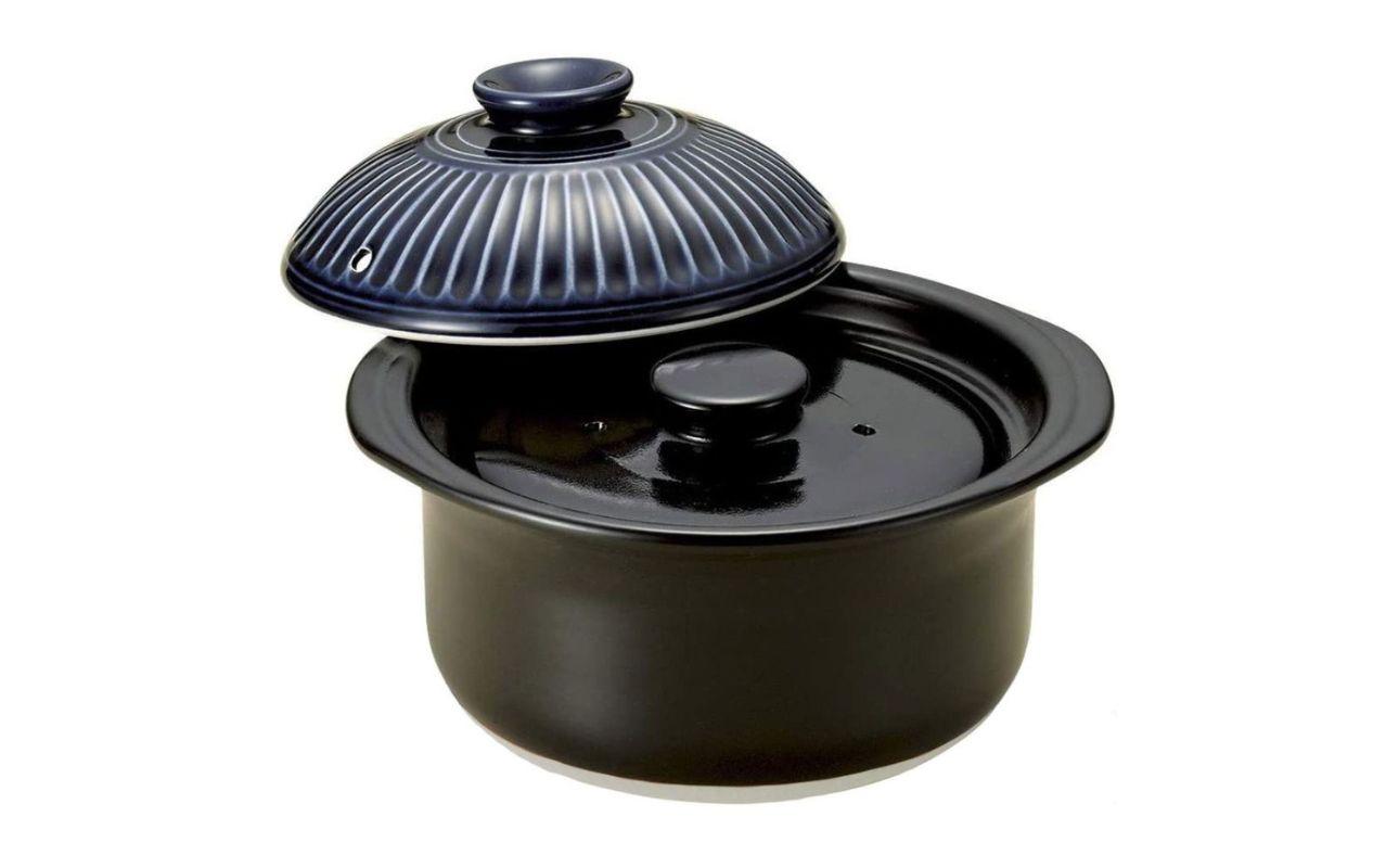 【萬古焼（ばんこやき）】銀峯　菊花ごはん鍋3合炊き