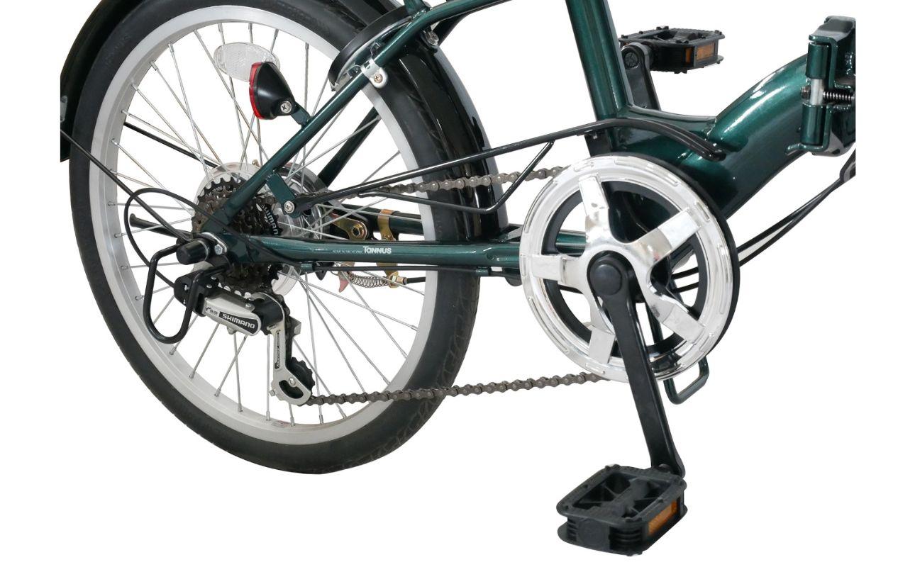 ノーパンク 折りたたみ自転車 20インチ VELETA SHIMANO6段変速 ホワイト 空気入れ不要 前カゴ・LEDライト付 パンクしない｜武田産業 フォールディングバイク 人気返礼品 通勤 通学 三重県 四日市市 ふるさと納税