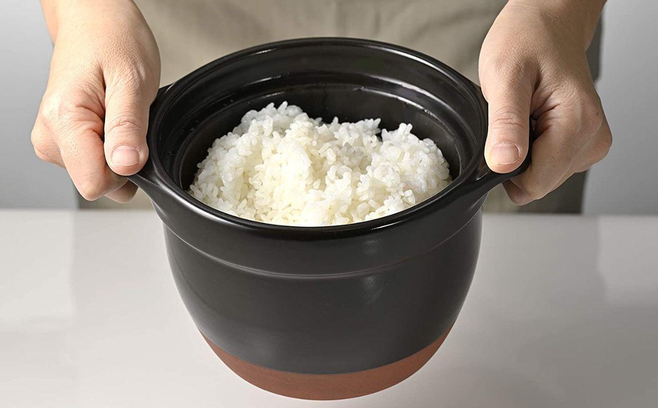 【萬古焼（ばんこやき）】フタがガラスのご飯釜1〜2合炊き　HARIO　ハリオ