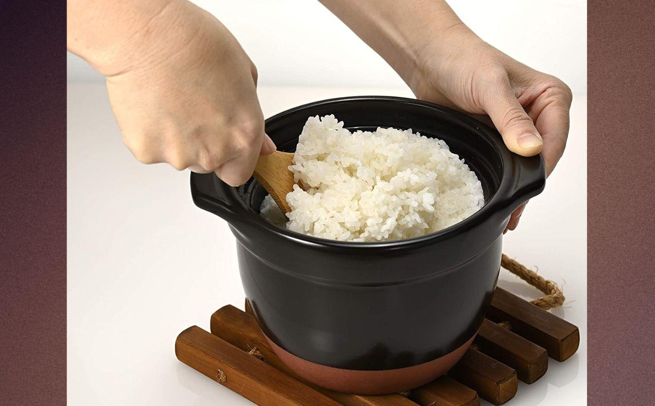 【萬古焼（ばんこやき）】フタがガラスのご飯釜1〜2合炊き　HARIO　ハリオ