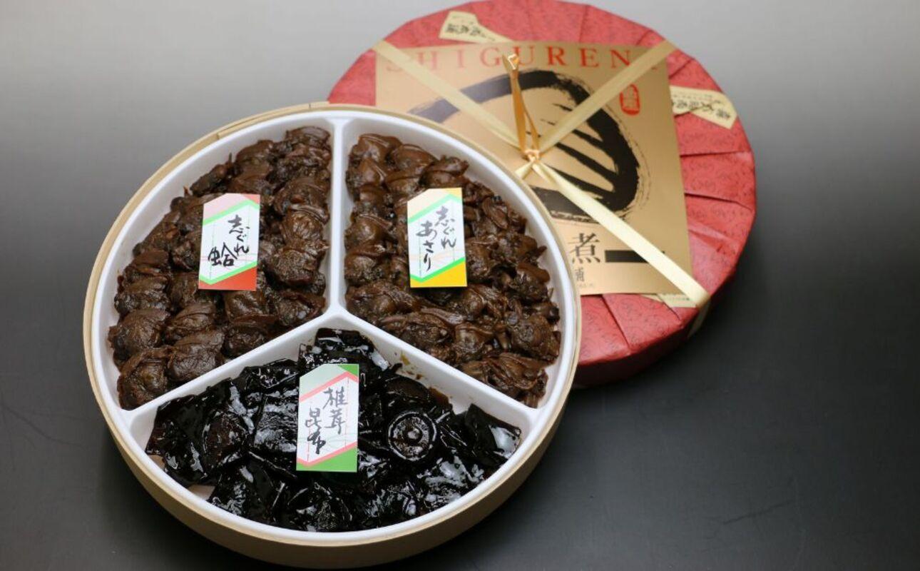 三色志ぐれ詰合せ（椎茸昆布、志ぐれ蛤、志ぐれあさり）