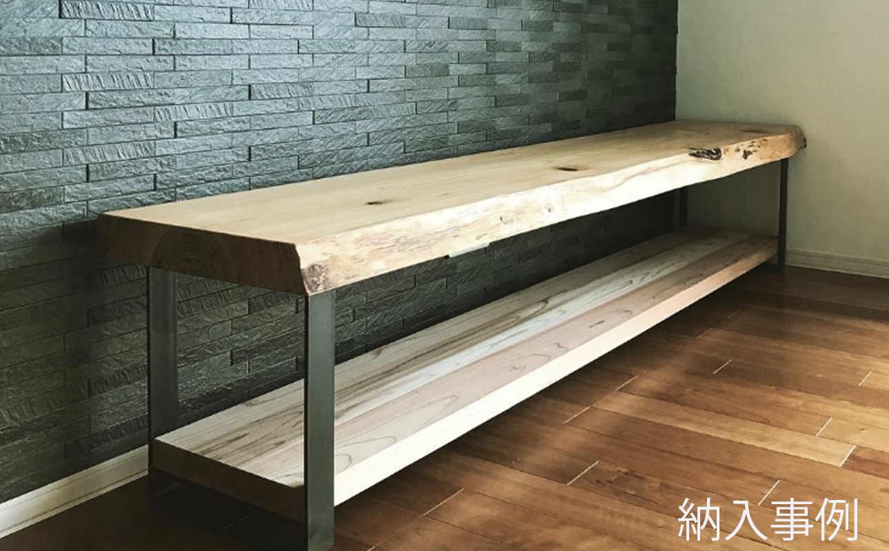 徳川御三家紀州藩の伝統を受け継ぐ三重県 尾鷲（オワセ）ヒノキ使用 BROOK 一枚板オーディオボード 長さ1,200×奥行350×高さ約400㎜　【家具 インテリア オーディオボード テレビ台 リビング 木製 伊勢 おすすめ ブランド メーカー オーダーメイド 手作り おしゃれ 木 ダイニング 家族 一人暮らし 脚 新生活 引越し 椅子 イス ブルック 三重県 四日市市 ふるさと納税】