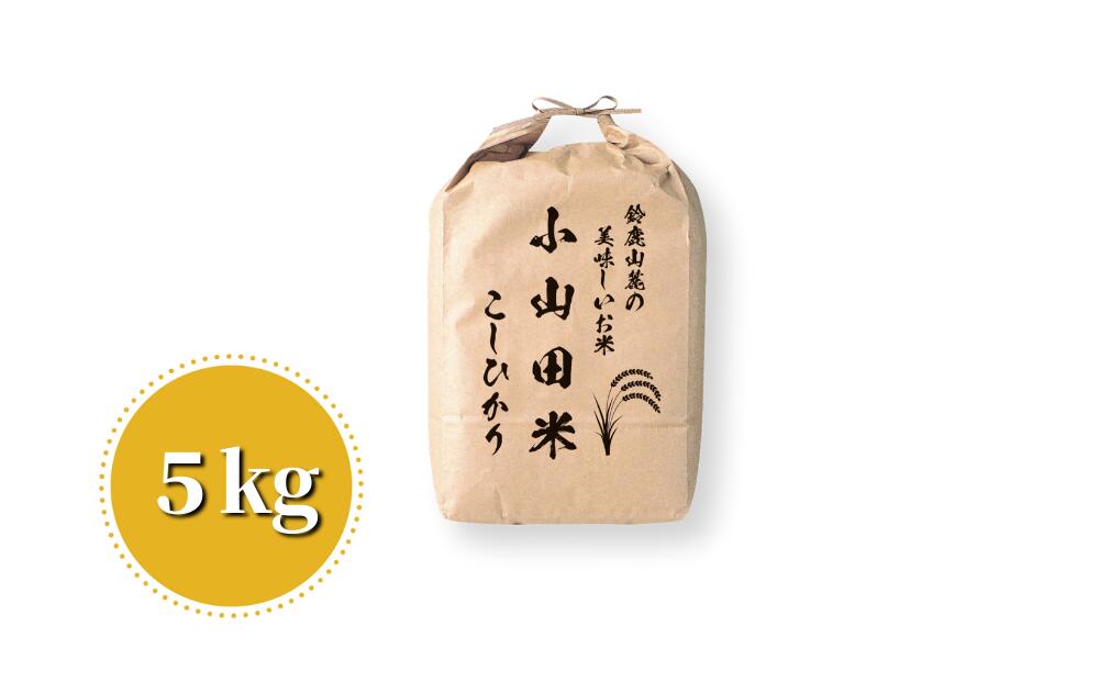 ＜定期便＞新米 こしひかり 5kg 鈴鹿山麓の銘水が育てた米、米どころ三重県産小山田地区「こしひかり」5kg【6ヶ月】