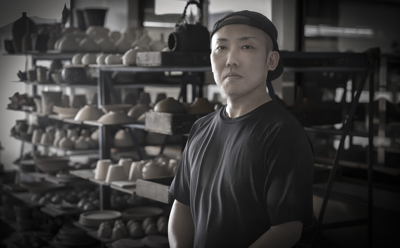 【萬古焼（ばんこやき）】表現技法で萬古焼に新風を吹き込むアーティスト谷口純一 象嵌技法（ぞうがんぎほう） 「パンダ抹茶茶碗」　【谷口純一　パンダ　熊猫　抹茶　1点もの　一珍　三重県 四日市市 四日市】