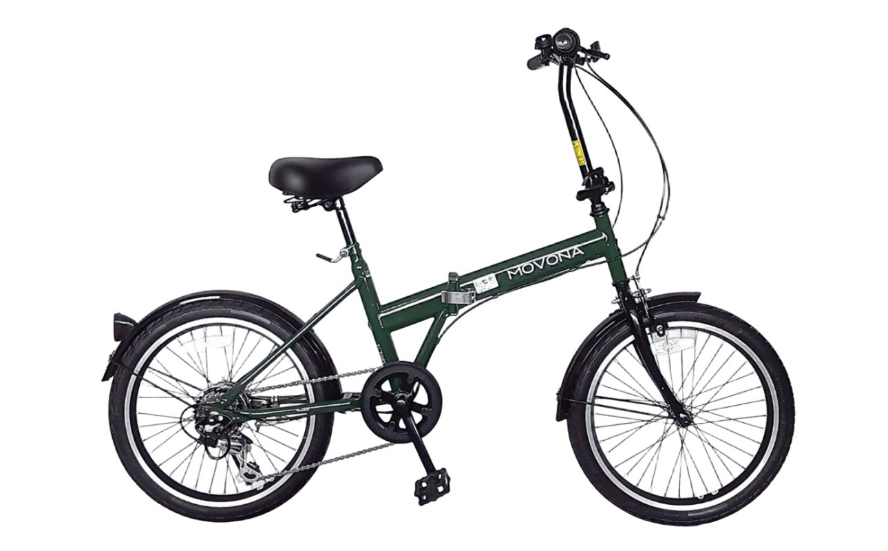 パンクしないオリタタミ自転車 MOVONA ワイドタイヤ 20型 6段変速【ダークグリーン】武田産業【四日市市 で人気の返礼品 ノーパンク 武田産業 折り畳み自転車 三重県 四日市 四日市市ふるさと納税】