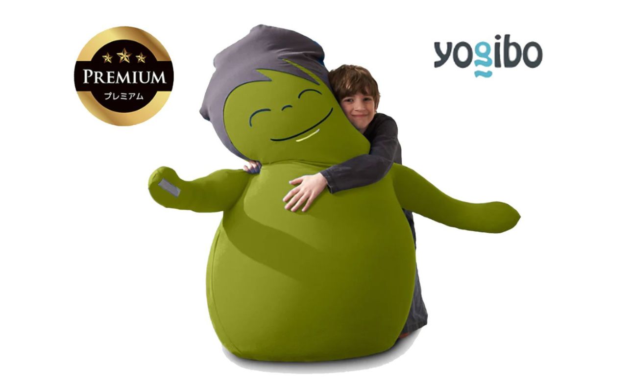 あなたをやさしく抱きしめてくれるかわいい友達。Hugibo Premium（ハギボープレミアム）ライムグリーン【Yogibo ヨギボー プレミアム ビーズクッション ビーズ 座椅子 椅子 クッション ビーズソファー ビーズソファ 新生活 プレゼント インテリア 家具 ベッド ゲーム 三重県 四日市市】