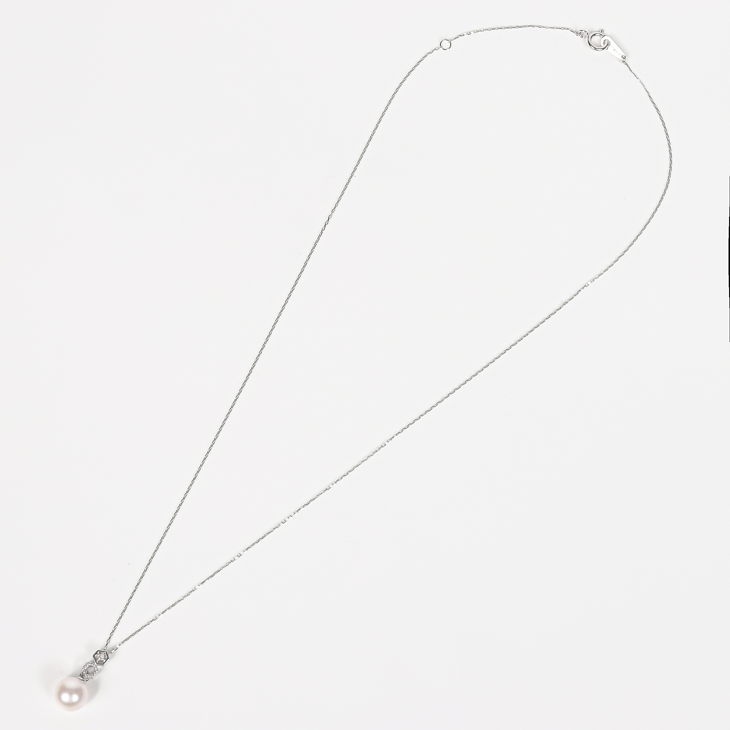 1783　プラチナあこや本真珠ダイヤモンドペンダント　ハニカム　あこや真珠 本真珠 伊勢志摩　伊勢市 アクセサリー フォーマル カジュアル ジュエリー プラチナ ダイヤモンド 綺麗 ギフト お洒落 かわいい ハニカム