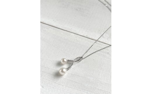 1348 二見結ひ　シルバーペンダント（あこや真珠6.5mm,6.0mm）01　シルバー　二見　夫婦岩　あこや真珠　ギフト　プレゼント　普段使い