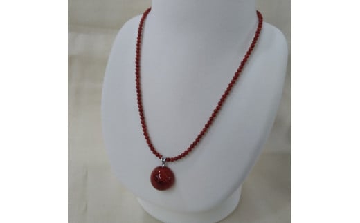 1061珊瑚ネックレス・ドーム(珊瑚)