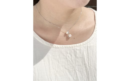 1351 二見結ひ　シルバーペンダント（あこや真珠6.5mm,6.0mm）04　シルバー　二見　夫婦岩　あこや真珠　ギフト　プレゼント　普段使い