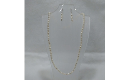 1621　淡水本真珠ネックレス・ピアス（ベビーパール）