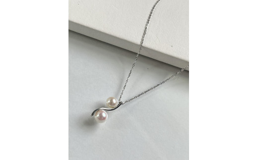 1351 二見結ひ　シルバーペンダント（あこや真珠6.5mm,6.0mm）04　シルバー　二見　夫婦岩　あこや真珠　ギフト　プレゼント　普段使い