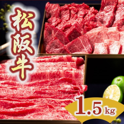 松阪牛 二段重 (焼肉・すき焼き・しゃぶしゃぶ) 計1.5kg【配送不可地域：離島】【1134589】