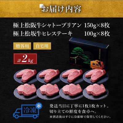 極上松阪牛シャトーブリアン(150g×8枚)　ヒレ(100g×8枚)　セット【配送不可地域：離島】【1739940】