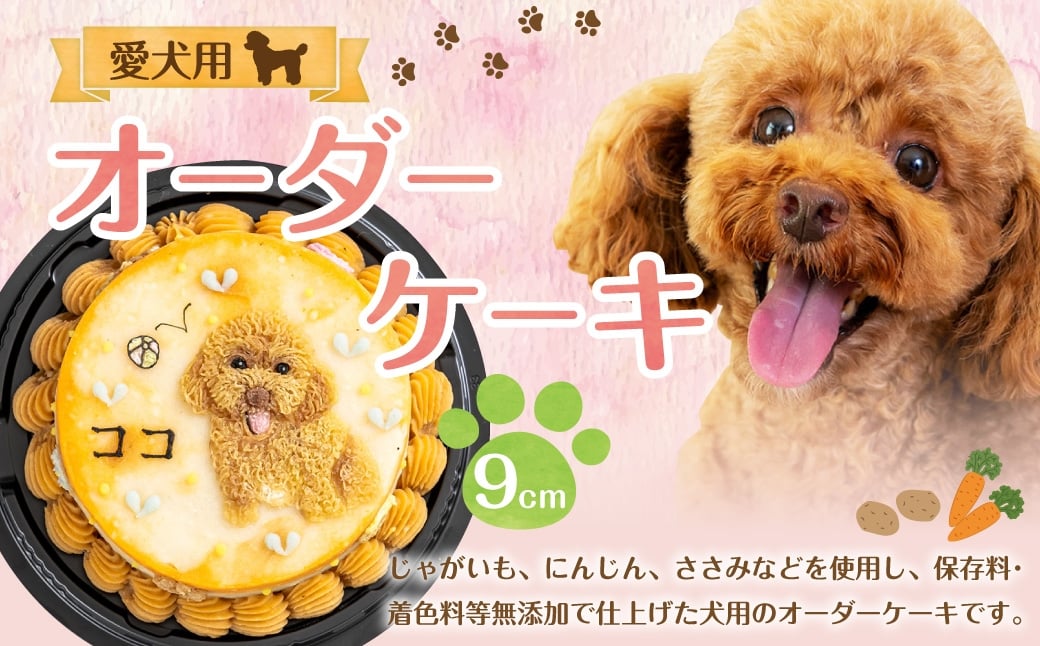 愛犬用 オーダーケーキ 9cm 犬用ケーキ 犬用 ペット用 お菓子 菓子 焼き菓子 洋菓子 愛犬 犬 ワンちゃん オーダー ケーキ デザート スイーツ 冷凍 dog ドッグ 無添加